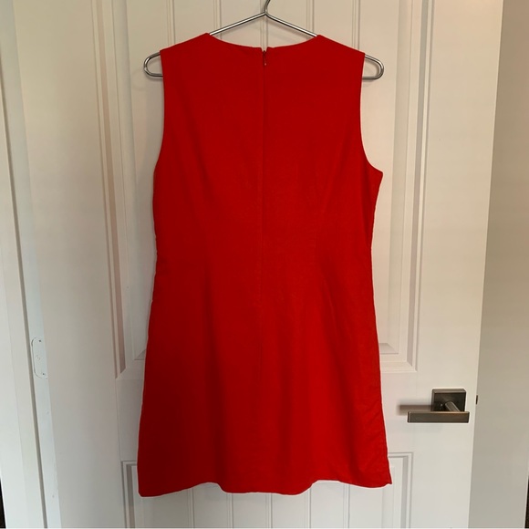 J Crew Dress 4 Linen Red - Picture 9 of 11